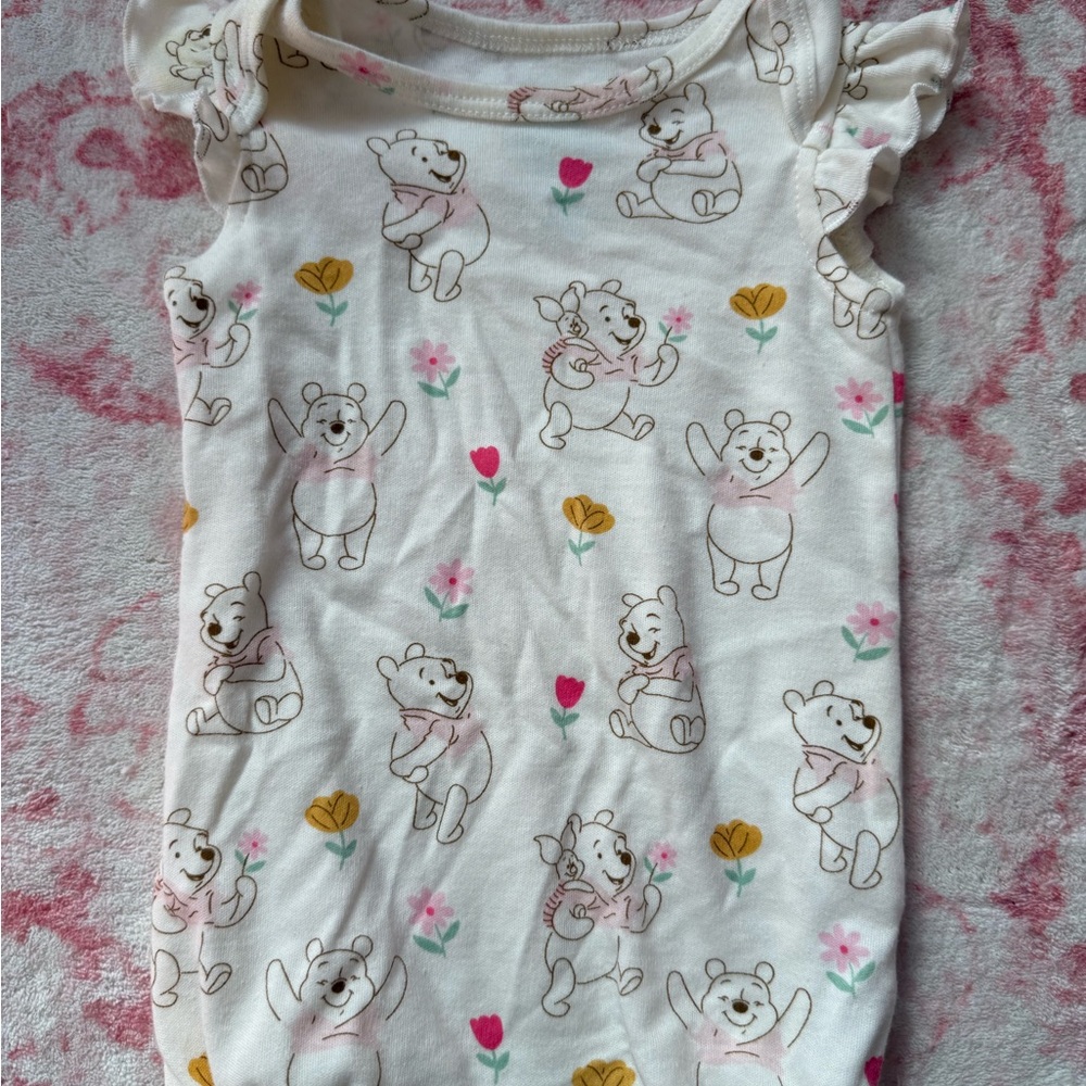 Disney Baby Cream and Pink Onesie